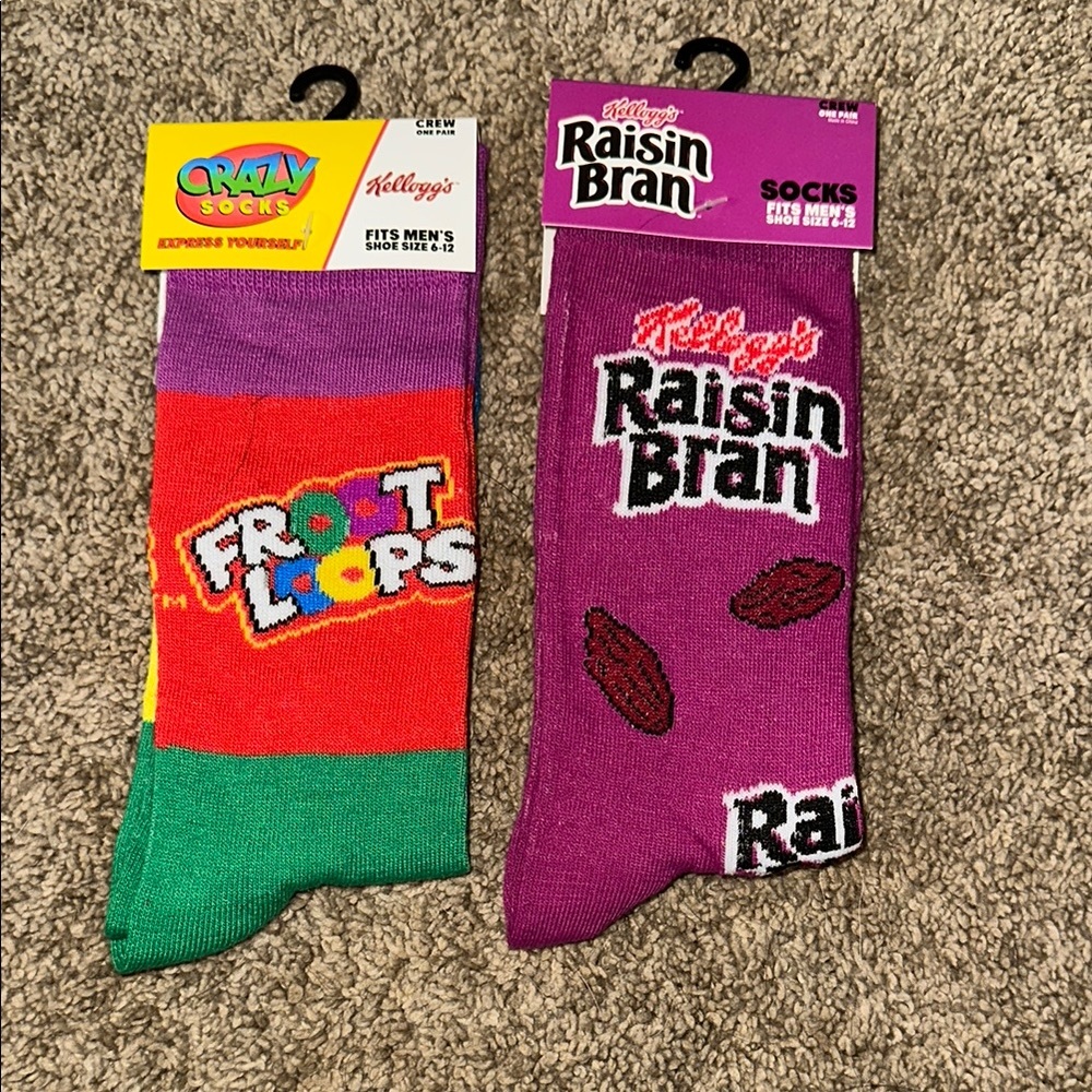 Froot Loops and Raisin Bran Casual Socks - Multicolor